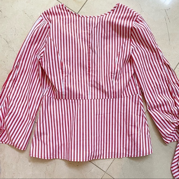 Universal Standard For J. Crew Striped Blouse Red & White NWT XS - Picture 9 of 9